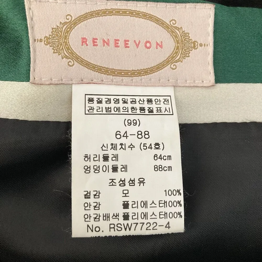 Reneevon Skirt Womens Small Swing Wool Mini Flare Pleats